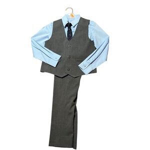 Wonder Nation Boys Tie Dress Set Blue Vest Pants and Tie Size 6 Formal Wear NEW